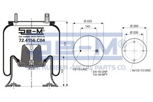 Фото Кожух пневматической рессоры SEM-LASTIK 72.4156.C04