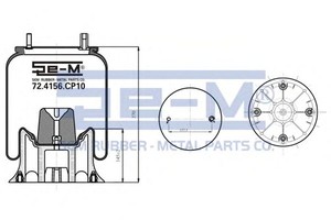 Фото Кожух пневматической рессоры SEM-LASTIK 72.4156.CP10