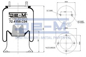 Фото Кожух пневматической рессоры SEM-LASTIK 72.4159.C04