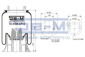 Фото Кожух пневматической рессоры SEM-LASTIK 72.4159.CP13