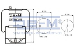Фото Кожух пневматической рессоры SEM-LASTIK 724390C01