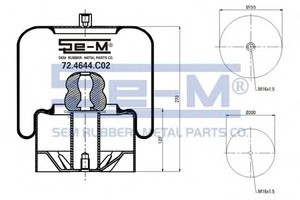 Фото Кожух пневматической рессоры SEM-LASTIK 724644C02