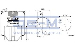 Фото Кожух пневматической рессоры SEM-LASTIK 724884C06
