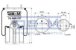 Фото Кожух пневматической рессоры SEM-LASTIK 72940CP