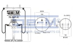 Фото Кожух пневматической рессоры SEM-LASTIK 72.941.C