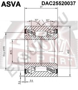 Фото Подшипник ступицы колеса Asva DAC25520037