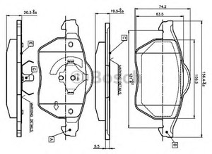 Фото Гальмівні колодки Bosch 0 986 TB3 068