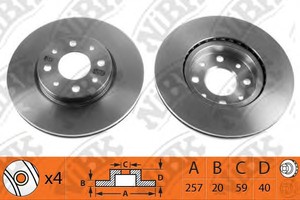 Фото Диск гальмівний передній вентильований NiBK RN1060