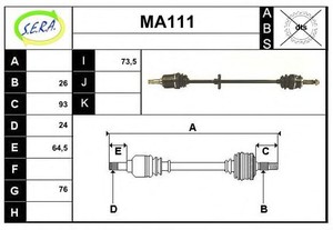 Фото Привідний вал SERA MA111