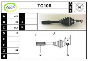 Фото Привідний вал SERA TC106