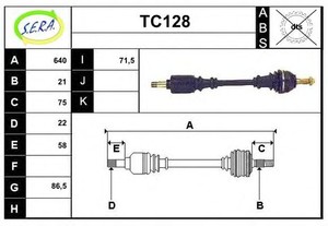 Фото Привідний вал SERA TC128