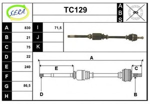 Фото Привідний вал SERA TC129