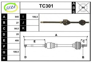 Фото Привідний вал SERA TC301