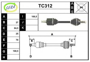 Фото Привідний вал SERA TC312