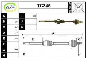 Фото Привідний вал SERA TC345