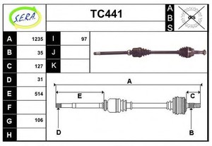 Фото Привідний вал SERA TC441