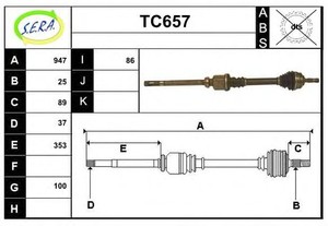 Фото Привідний вал SERA TC657