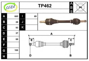 Фото Привідний вал SERA TP462