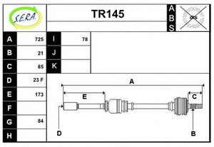 Фото Привідний вал SERA TR145