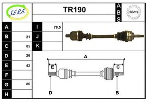 Фото Привідний вал SERA TR190