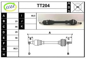 Фото Привідний вал SERA TT204