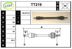 Фото Привідний вал SERA TT219