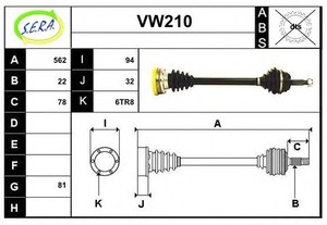 Фото Привідний вал SERA VW210