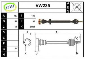 Фото Привідний вал SERA VW235