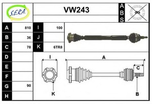 Фото Привідний вал SERA VW243