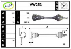 Фото Привідний вал SERA VW253