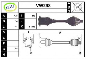 Фото Привідний вал SERA VW298