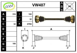 Фото Привідний вал SERA VW407