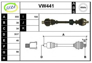 Фото Привідний вал SERA VW441