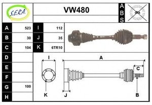 Фото Привідний вал SERA VW480