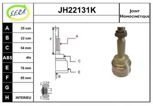 Фото Шарнірний комплект, приводний вал SERA JH22131K