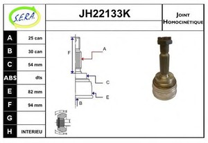 Фото Шарнірний комплект, приводний вал SERA JH22133K