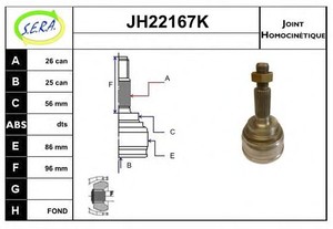 Фото Шарнірний комплект, приводний вал SERA JH22167K