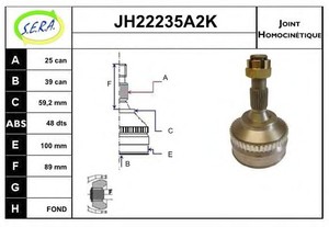 Фото Шарнірний комплект, приводний вал SERA JH22235A2K