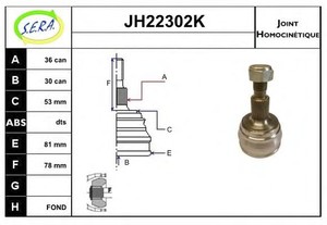 Фото Шарнірний комплект, приводний вал SERA JH22302K