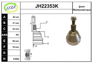 Фото Шарнірний комплект, приводний вал SERA JH22353K