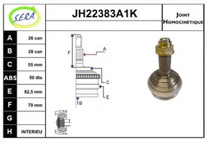 Фото Шарнірний комплект, приводний вал SERA JH22383A1K