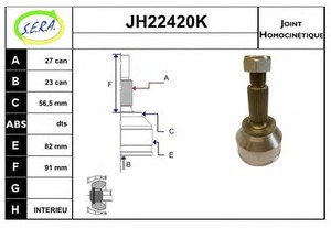 Фото Шарнірний комплект, приводний вал SERA JH22420K