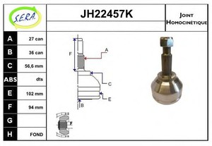 Фото Шарнірний комплект, приводний вал SERA JH22457K