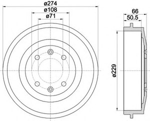 Фото Гальмівний барабан Behr Hella Service 8DT 355 301-231