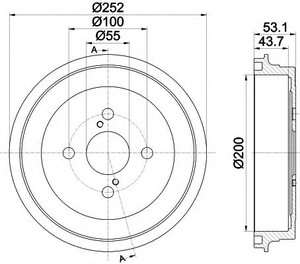 Фото Гальмівний барабан Behr Hella Service 8DT 355 301-901