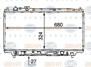 Фото Радіатор, охолодження двигуна Behr Hella Service 8MK376707771