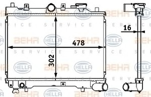 Фото Радіатор, охолодження двигуна Behr Hella Service 8MK376708191