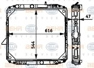 Фото Радіатор, охолодження двигуна Behr Hella Service 8MK 376 709-751