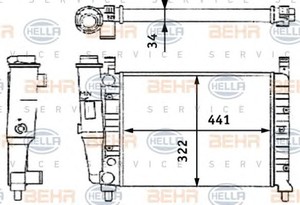 Фото Радіатор, охолодження двигуна Behr Hella Service 8MK376714051