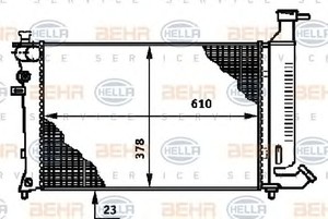 Фото Радіатор, охолодження двигуна Behr Hella Service 8MK376717291